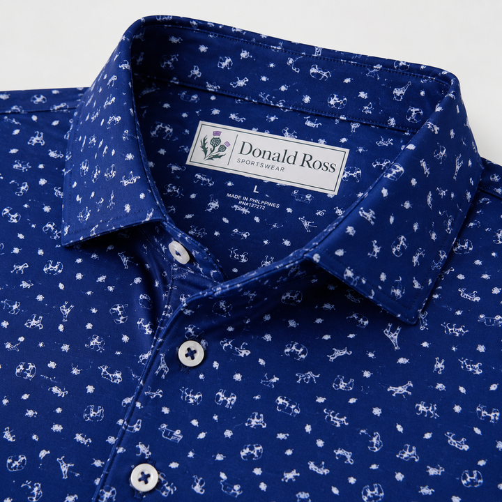 Donald Ross Mens Classic Fit ATHENS Polo - NAVY / WHITE