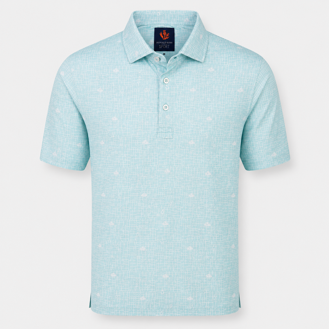 Donald Ross Mens Sport Fit BOYD Print Polo - POOL