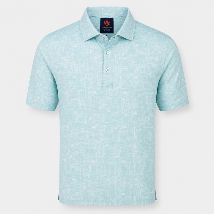 Donald Ross Mens Sport Fit BOYD Print Polo - POOL