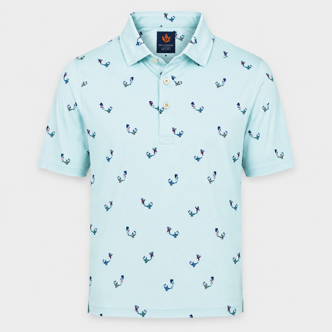 Donald Ross Mens Sport Fit HENRY Polo - POOL / MULTI