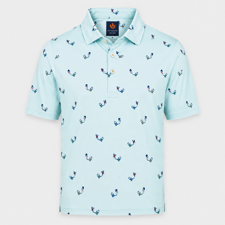 Donald Ross Mens Sport Fit HENRY Polo - POOL / MULTI
