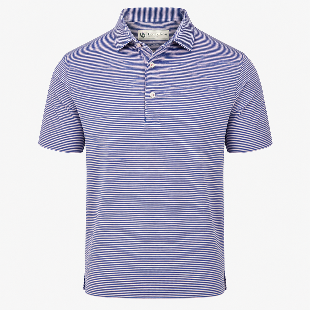 Donald Ross Mens Classic Fit WINDSOR Polo - DENIM / LOTUS