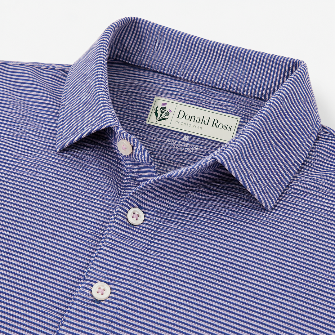 Donald Ross Mens Classic Fit WINDSOR Polo - DENIM / LOTUS