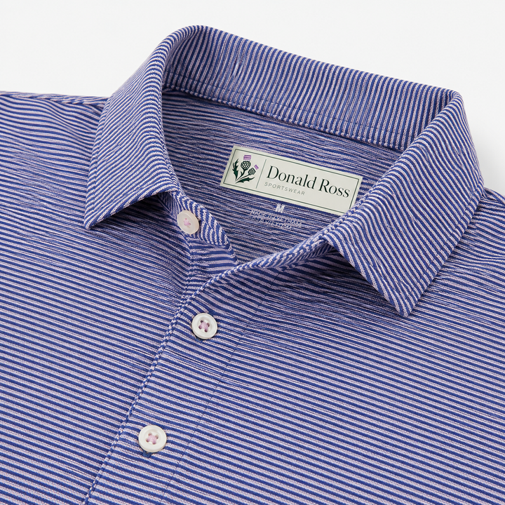 Donald Ross Mens Classic Fit WINDSOR Polo - DENIM / LOTUS
