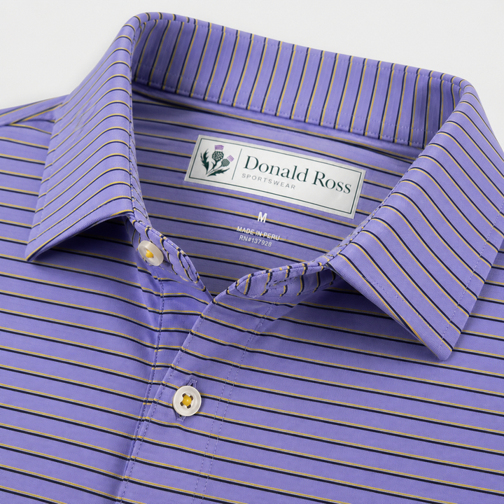 Donald Ross Mens Classic Fit NANTUCKET Polo - JUNIPER / WHITE