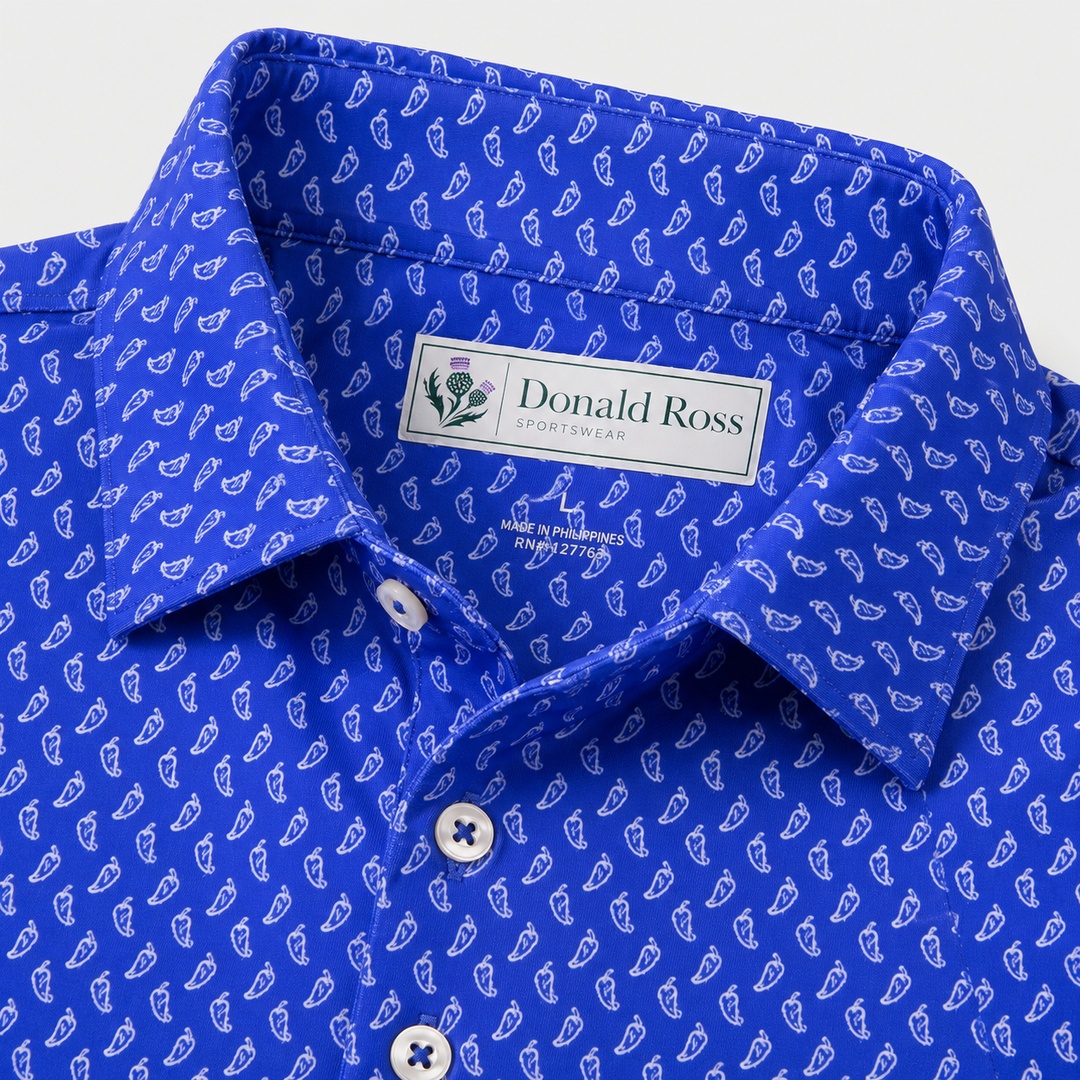 Donald Ross Mens Classic Fit SARASOTA Polo - COBALT
