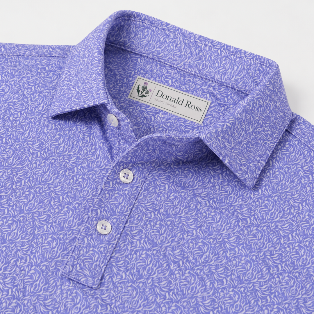 Donald Ross Mens Classic Fit ATLANTA Polo - JUNIPER / WHITE