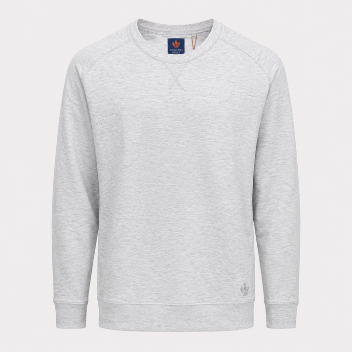 Donald Ross Mens Sport Fit Griffin French Terry Crewneck - HEATHER GREY