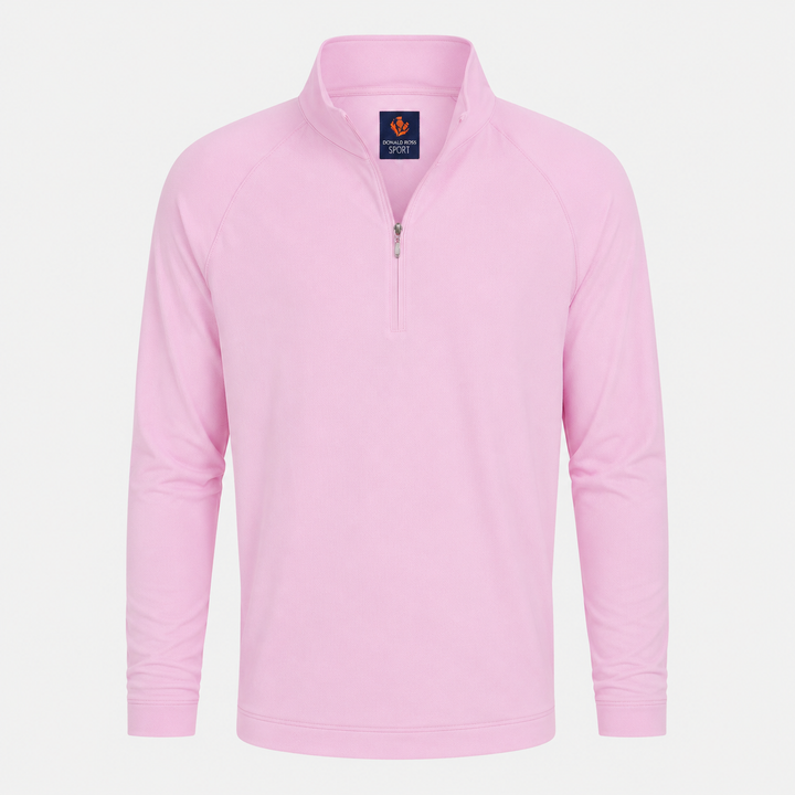Donald Ross Mens Sport Fit Elias Quarter Zip - HEATHER PINK