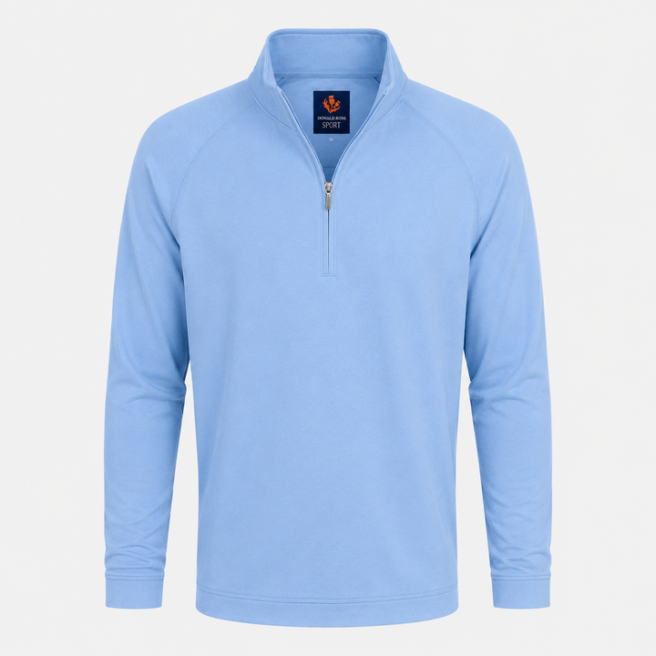 Donald Ross Men's Sport Fit Elias Quarter Zip - HEATHER COASTAL
