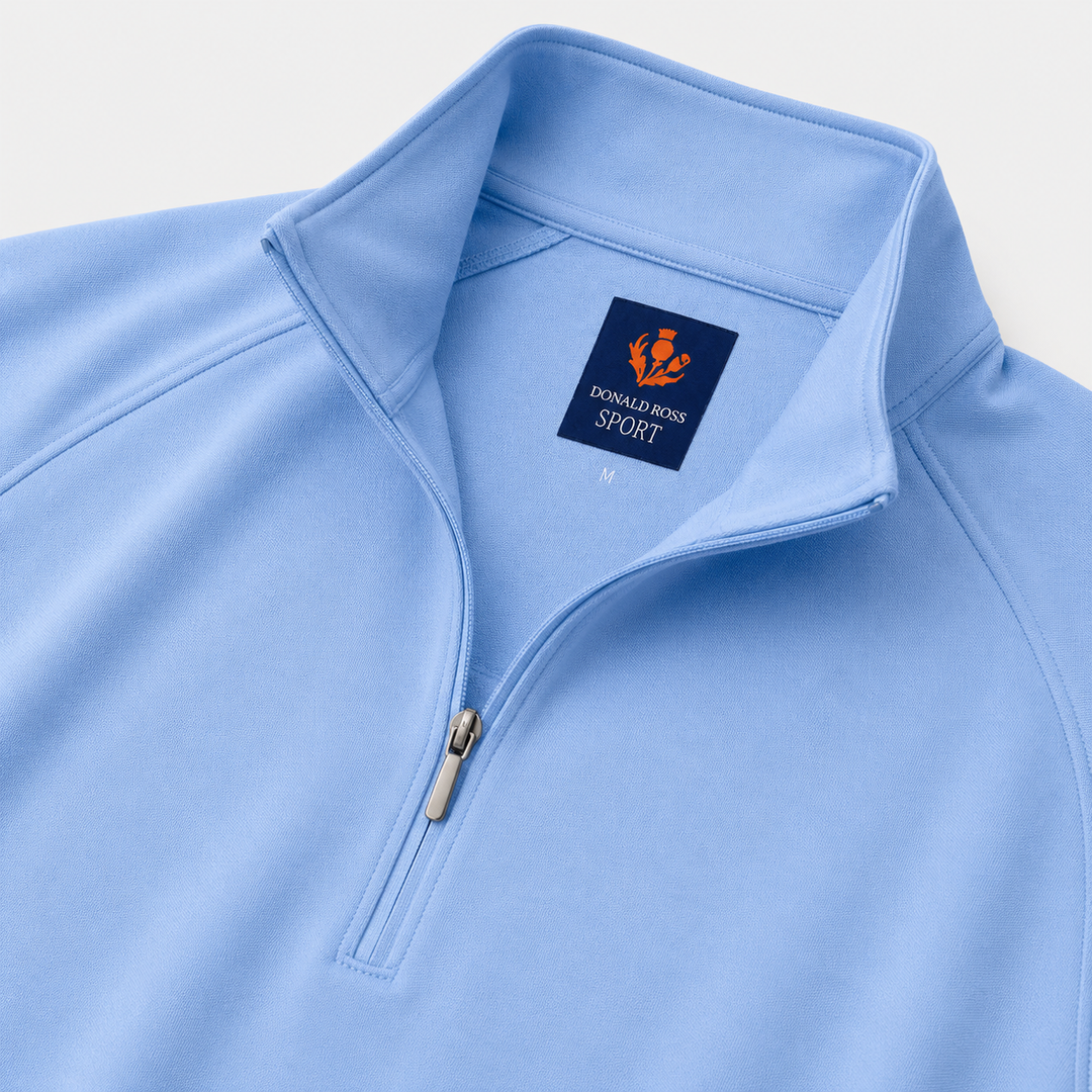Donald Ross Men's Sport Fit Elias Quarter Zip - HEATHER COASTAL