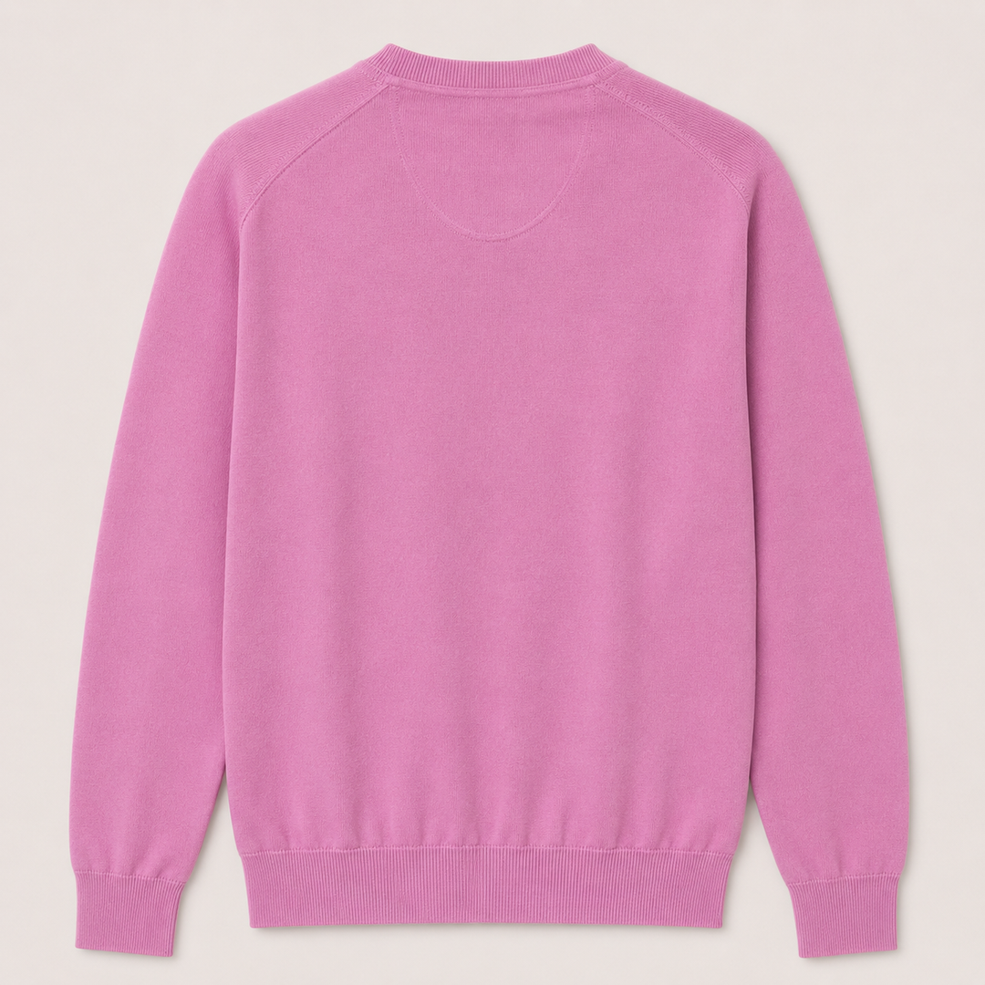 Donald Ross Men's Classic Fit SUPER GOLF Super Fine Cotton Crewneck Sweater - HIBISCUS