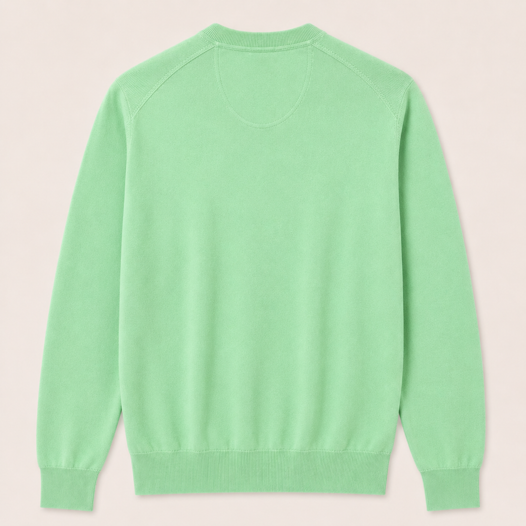 Donald Ross Mens Classic Fit SUPER GOLF Cotton Crew Neck Sweater - CUCUMBER