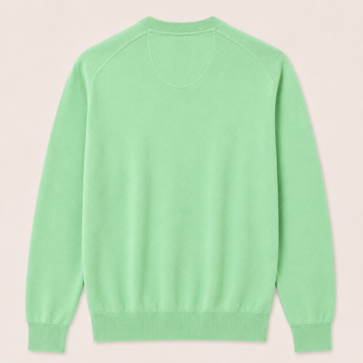 Donald Ross Mens Classic Fit SUPER GOLF Cotton Crew Neck Sweater - CUCUMBER