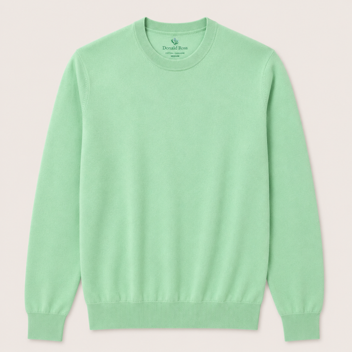 Donald Ross Mens Classic Fit SUPER GOLF Cotton Crew Neck Sweater - CUCUMBER