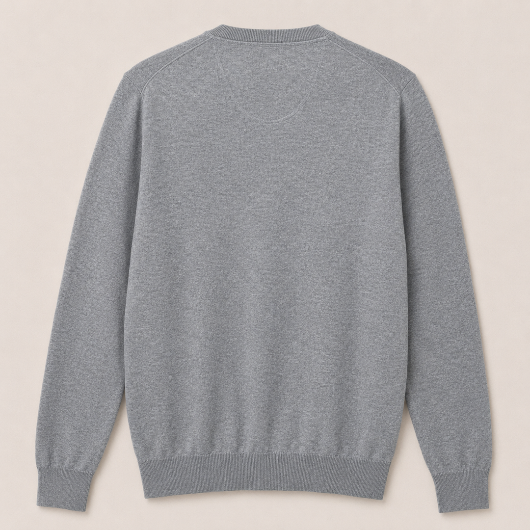 Donald Ross Men's Classic Fit SUPER GOLF Super Fine Cotton Crew Neck Sweater - HEATHER GREY