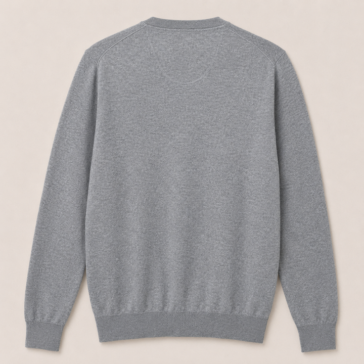 Donald Ross Men's Classic Fit SUPER GOLF Super Fine Cotton Crew Neck Sweater - HEATHER GREY