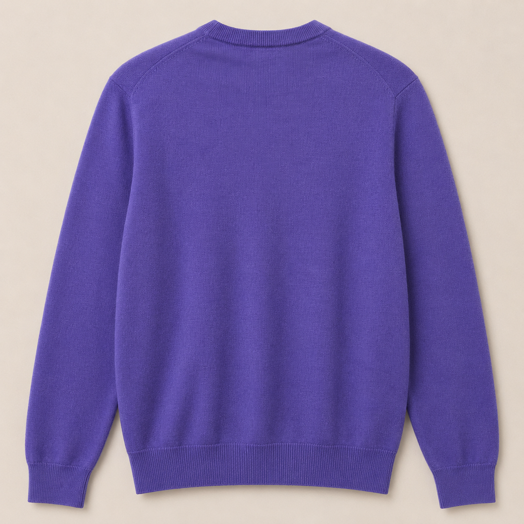 Donald Ross Mens Classic Fit Italian Merino Wool Crewneck Pullover - THISTLE