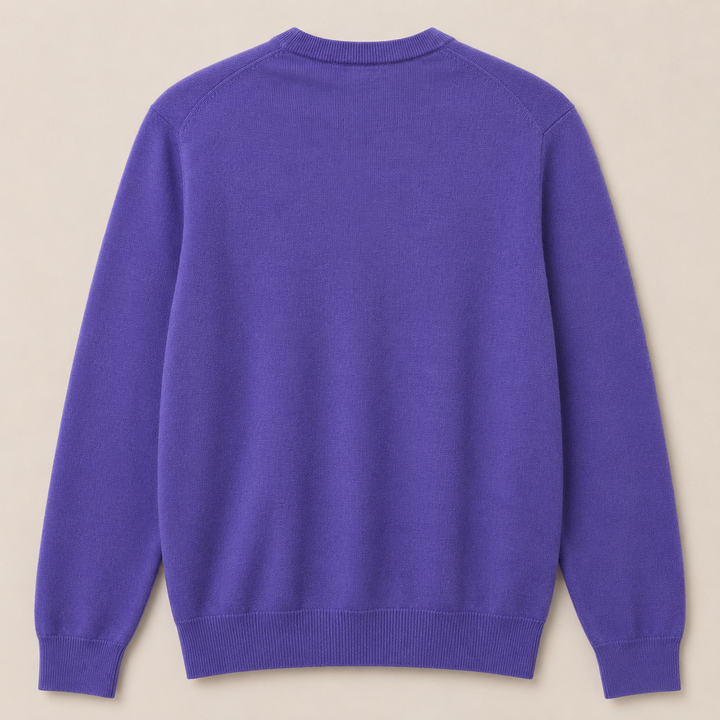 Donald Ross Mens Classic Fit Italian Merino Wool Crewneck Pullover - THISTLE