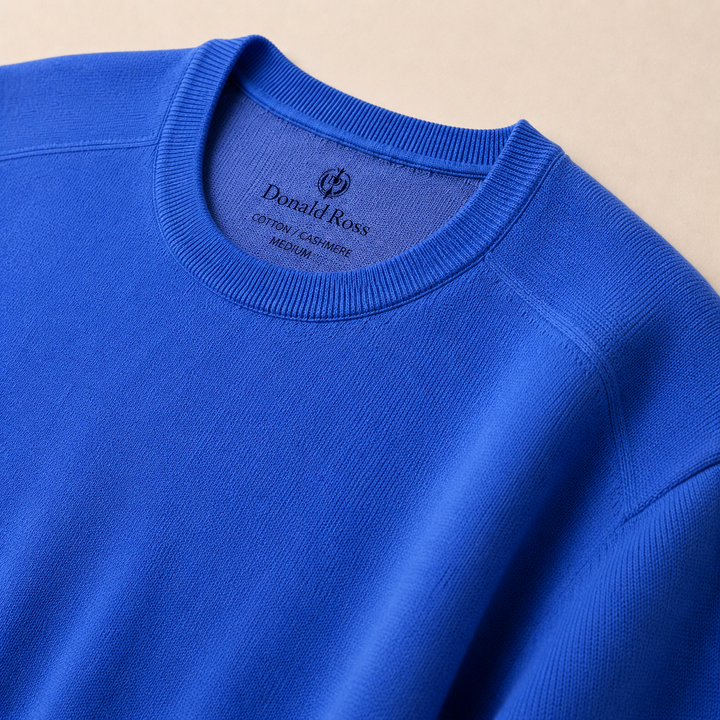 Donald Ross Men's Classic Fit SUPER GOLF Super Fine Cotton Crew Neck Sweater - ROYAL