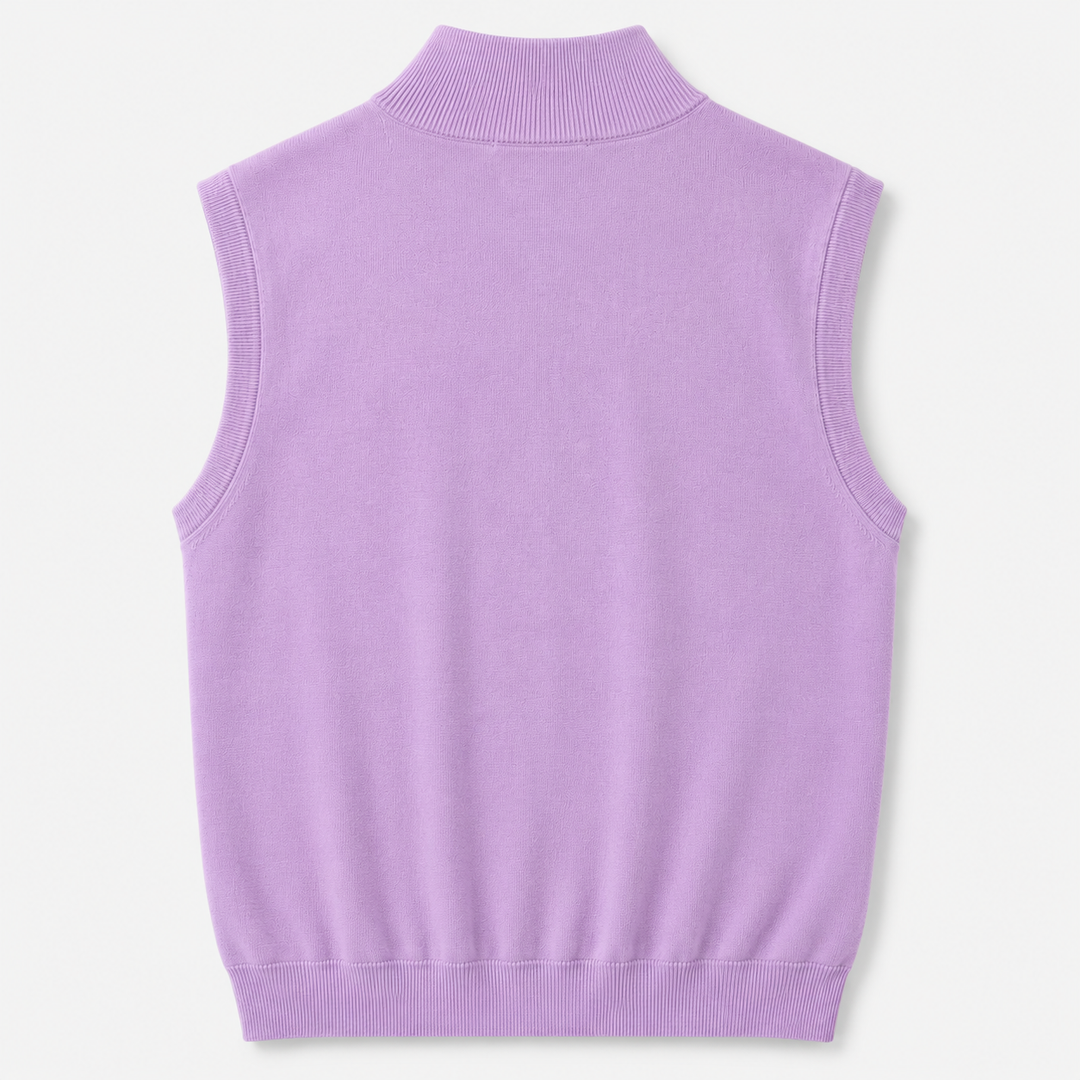 Donald Ross Men's Sport Fit Cotton / Cashmere 1/2 Zip Sweater Vest  - JUNIPER