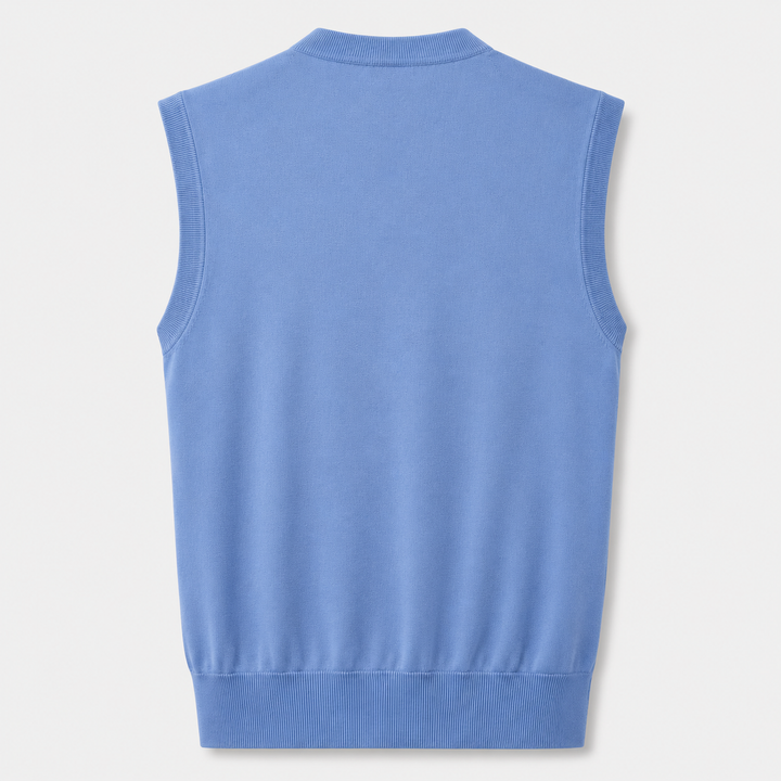 Donald Ross Mens SUPER GOLF SUPER FINE Cotton V-Neck Sweater Vest - BLUE JAY