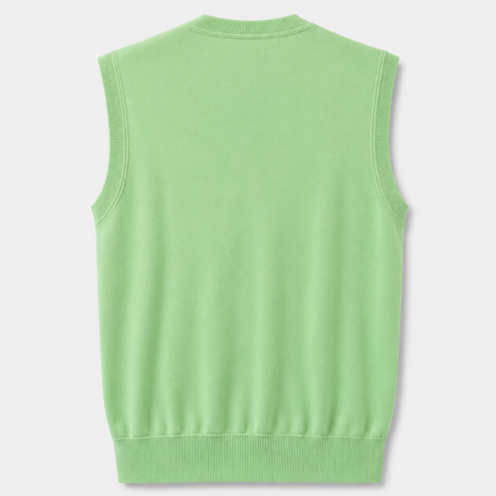 Donald Ross Mens Classic Fit Super Golf Cotton V-Neck Sweater Vest - CUCUMBER