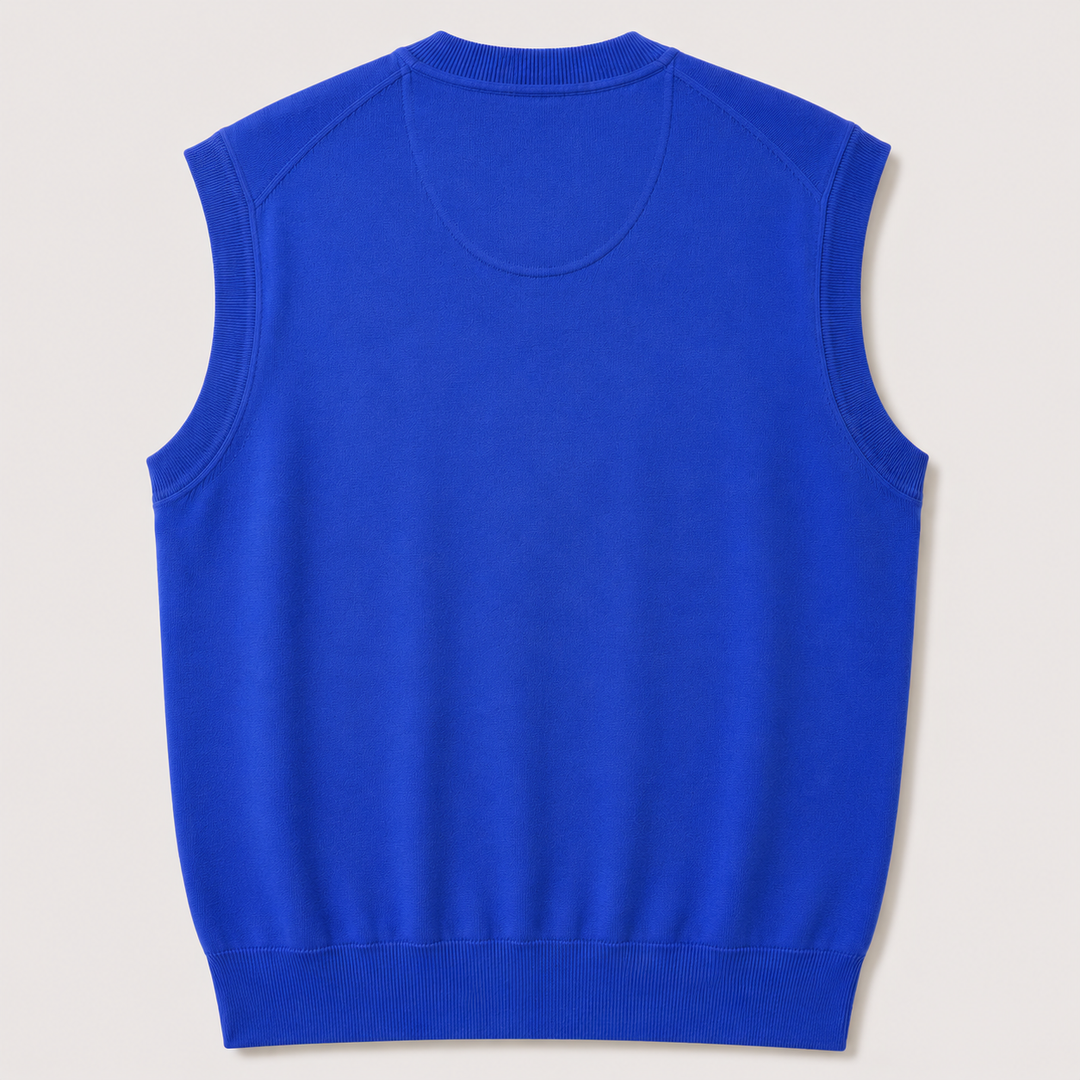 Donald Ross Mens Classic Fit Super Golf V-Neck Sweater Vest - ROYAL