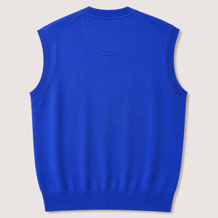 Donald Ross Mens Classic Fit Super Golf V-Neck Sweater Vest - ROYAL