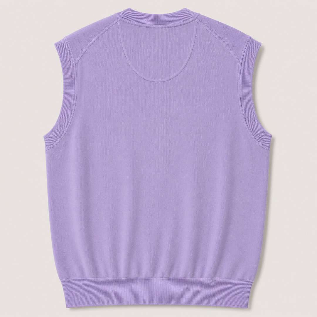 Donald Ross Mens Classic Fit SUPER GOLF Cotton V-Neck Sweater Vest - LILAC