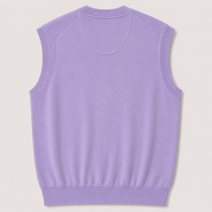 Donald Ross Mens Classic Fit SUPER GOLF Cotton V-Neck Sweater Vest - LILAC