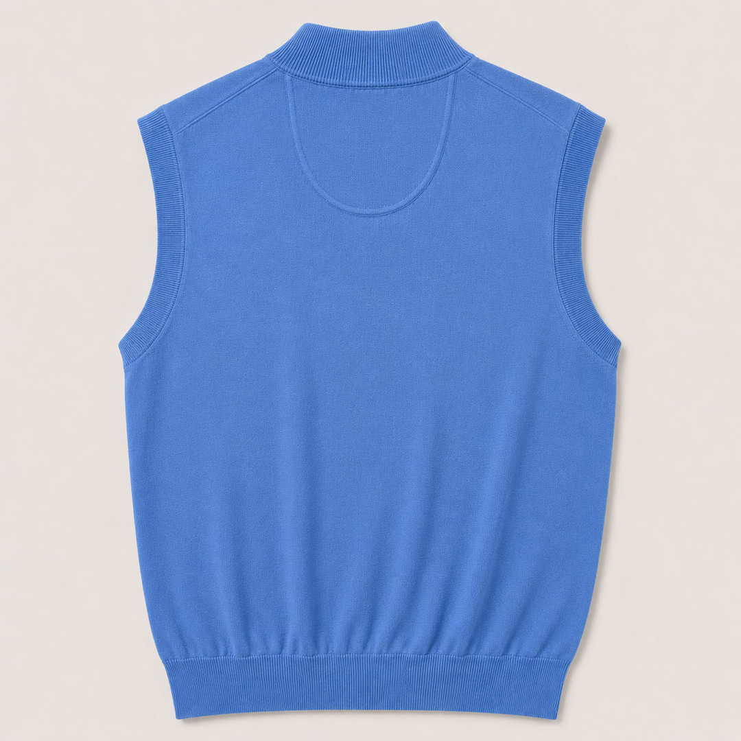 Donald Ross Men's Classic Fit SUPER GOLF Cotton 1/4 Zip Sweater Vest - PROVENCE