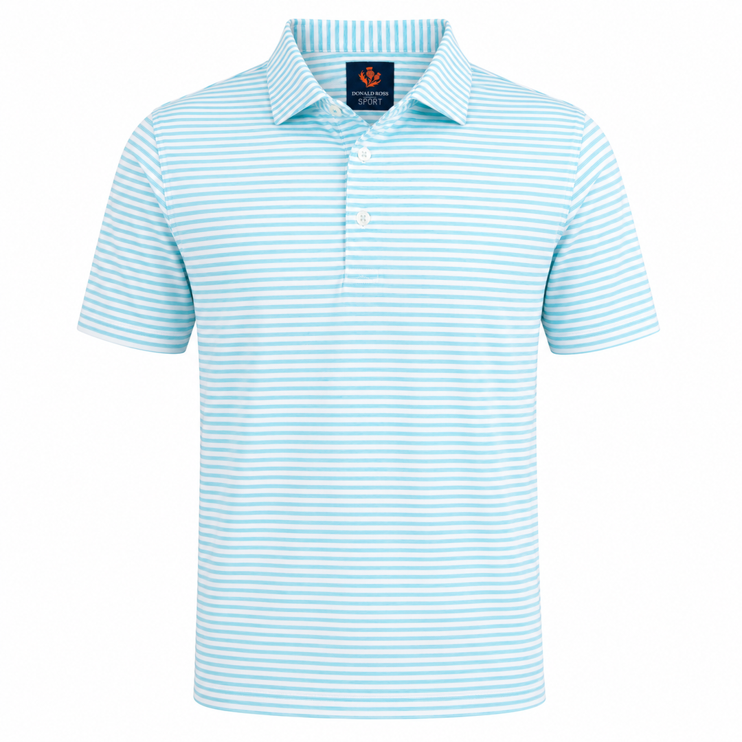 Donald Ross Mens Sport Fit OWEN Polo - SEAGLASS / WHITE