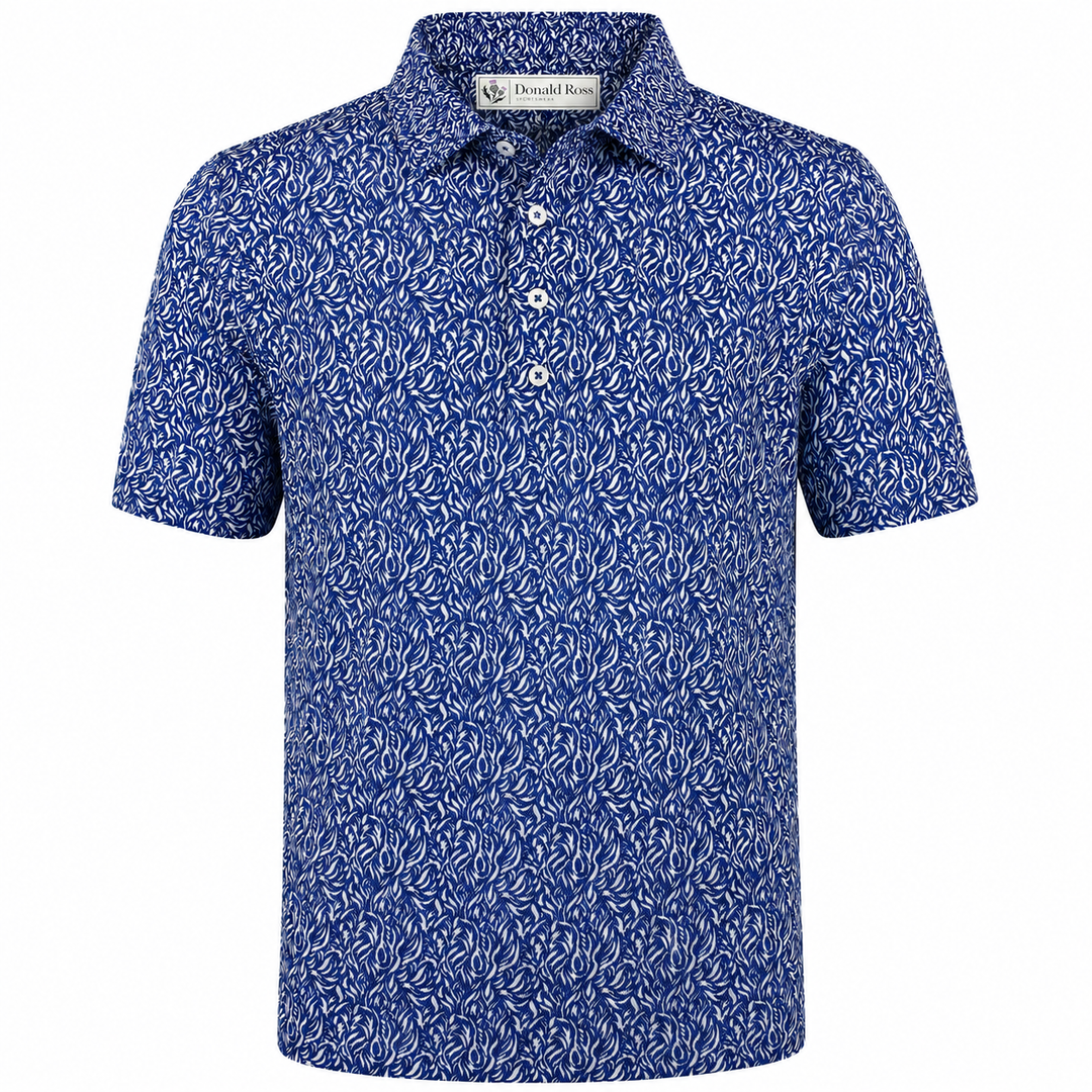 Donald Ross Mens Classic Fit ATLANTA Polo - NAVY / WHITE