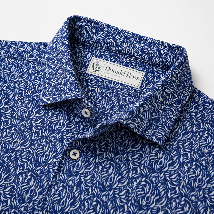 Donald Ross Mens Classic Fit ATLANTA Polo - NAVY / WHITE