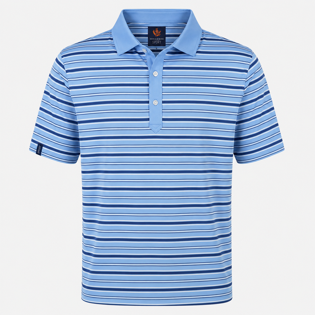Donald Ross Men's Sport Fit BLAKE Polo - NEPTUNE / DENIM / WHITE