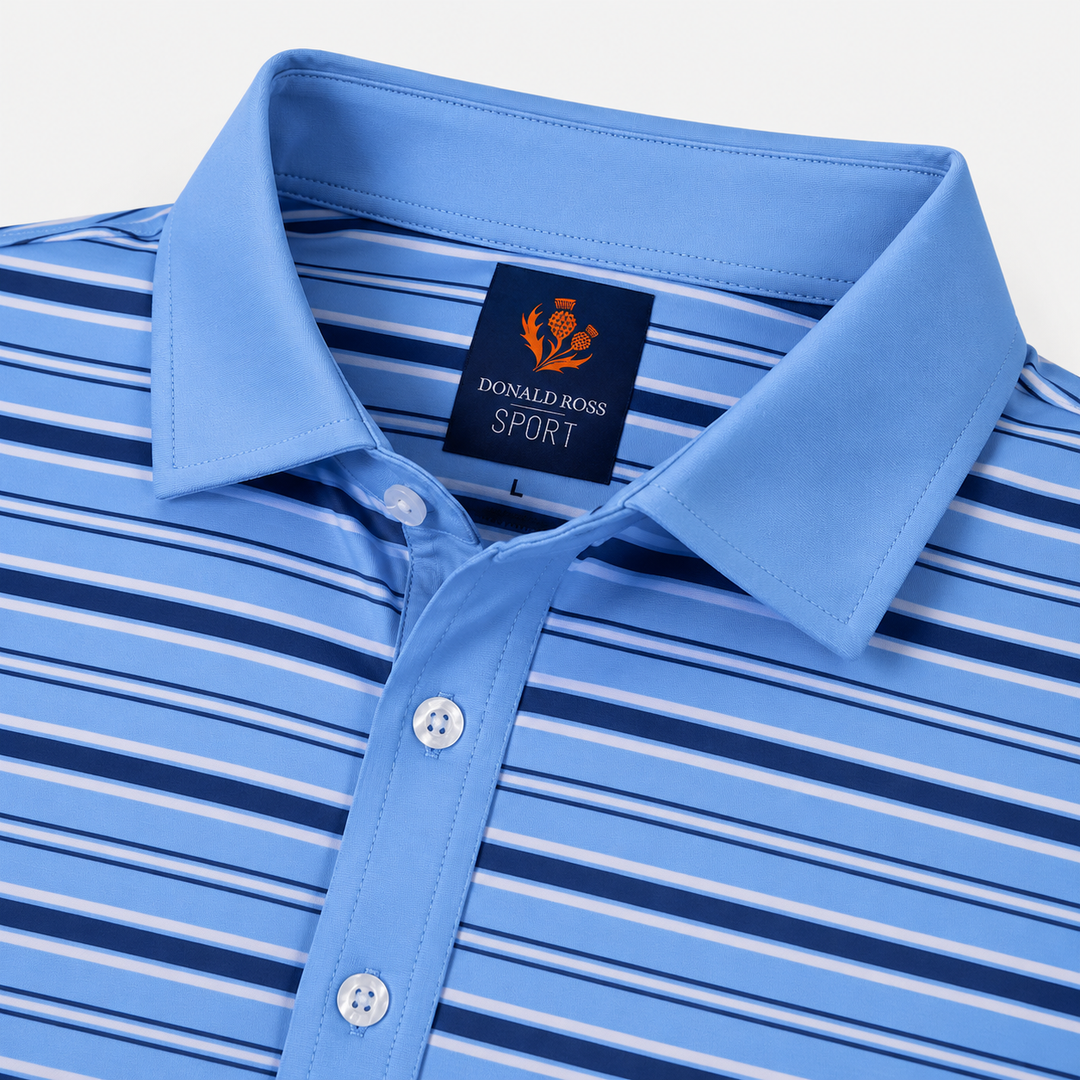 Donald Ross Men's Sport Fit BLAKE Polo - NEPTUNE / DENIM / WHITE