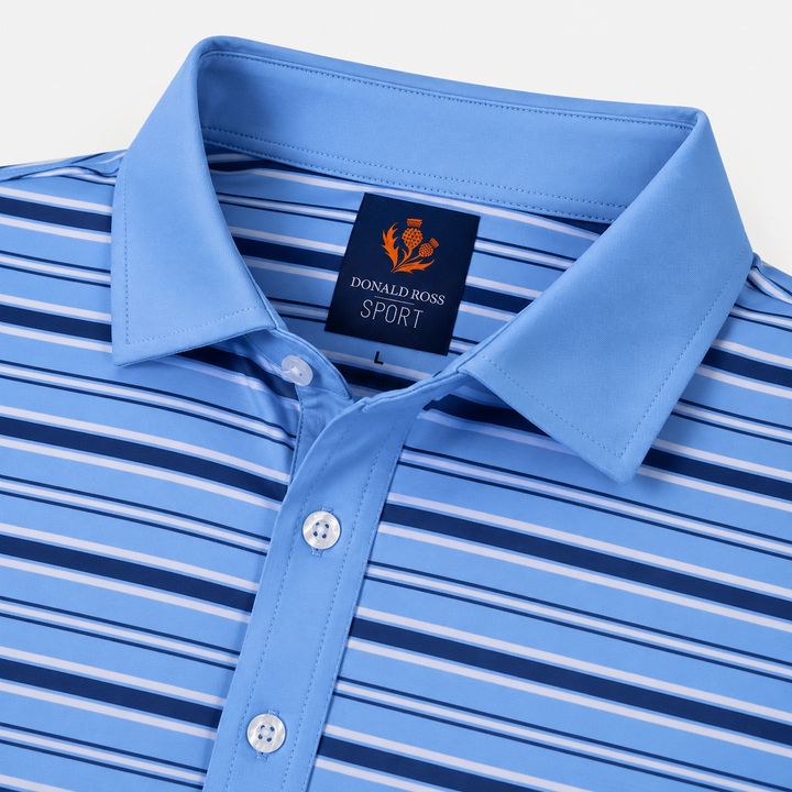Donald Ross Men's Sport Fit BLAKE Polo - NEPTUNE / DENIM / WHITE