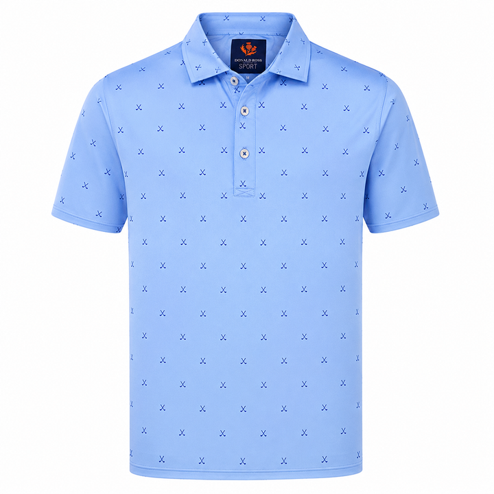 Donald Ross Mens Sport Fit VINCENT Print  Polo - COASTAL/NAVY