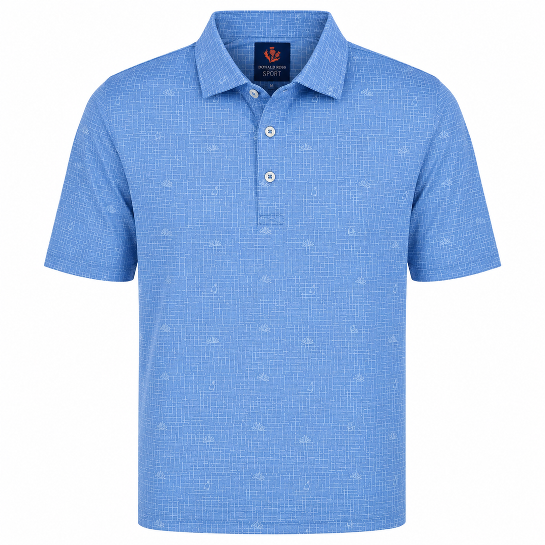 Donald Ross Mens Sport Fit BOYD Print Polo - HARBOR