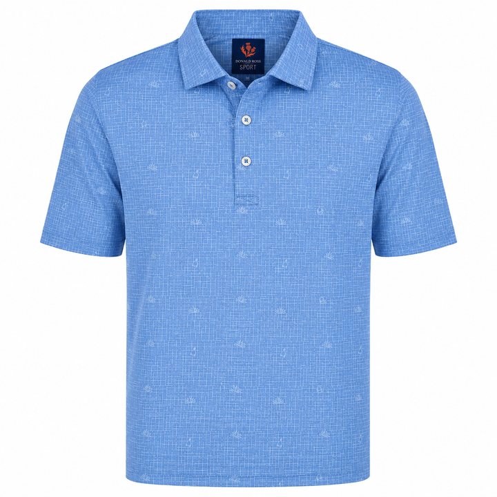 Donald Ross Mens Sport Fit BOYD Print Polo - HARBOR