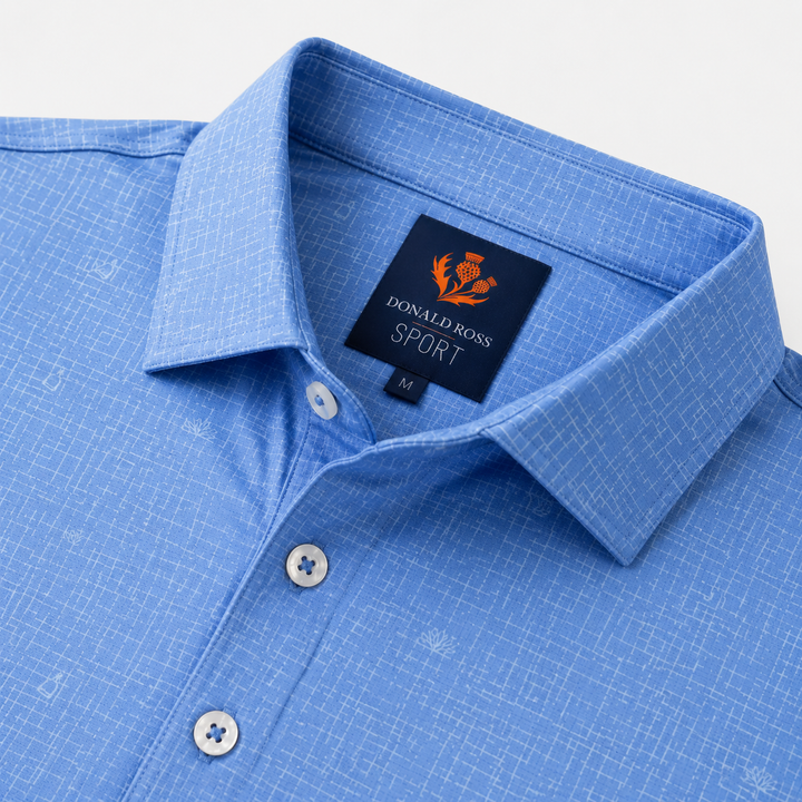 Donald Ross Mens Sport Fit BOYD Print Polo - HARBOR