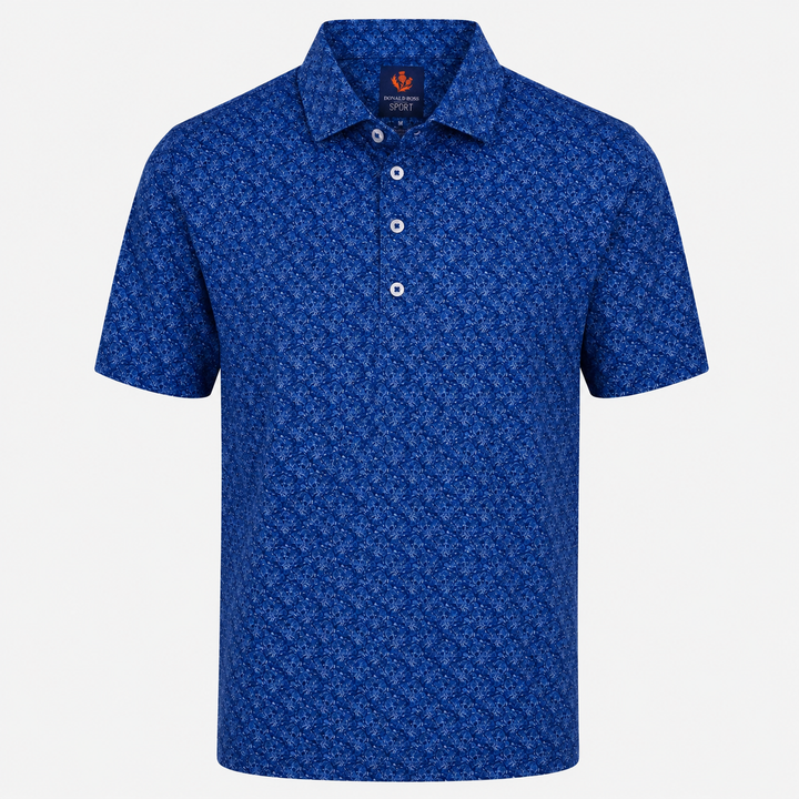 Donald Ross Mens Sport Fit SIDNEY SKULL Print Polo - NAVY / WHITE