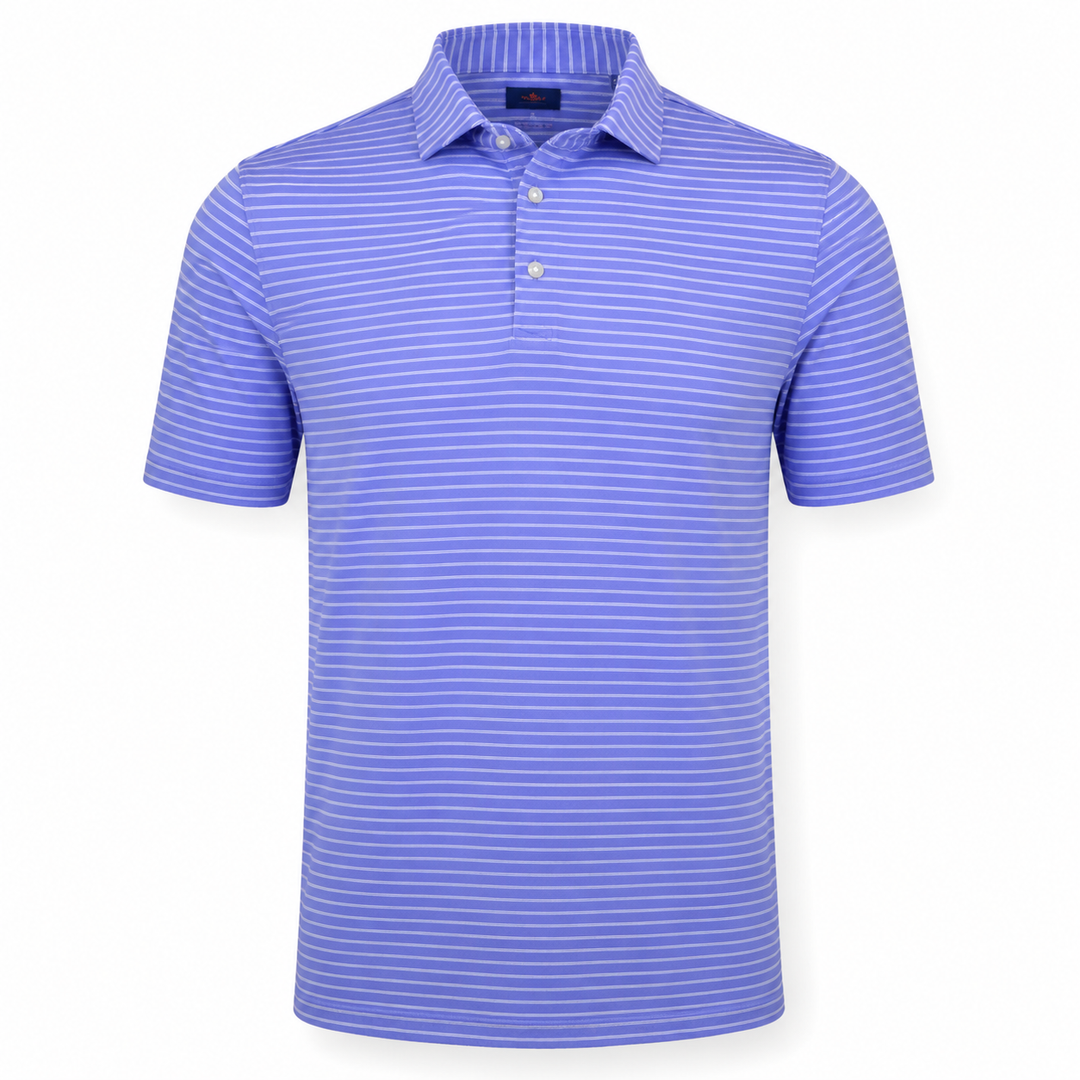 Donald Ross Mens Colin Pique Sport Fit Polo - PERIWINKLE/WHITE
