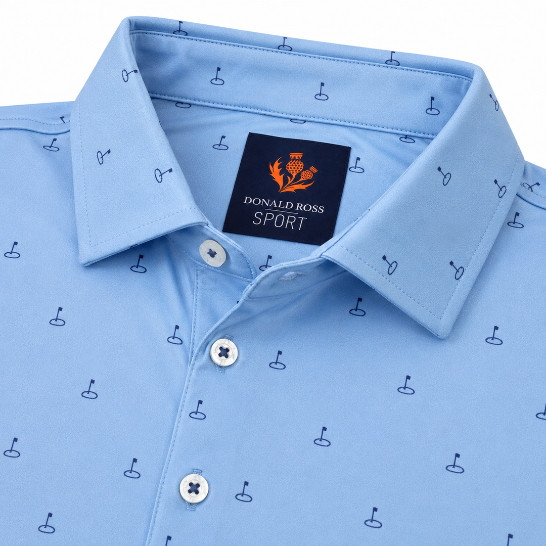 Donald Ross Mens Sport Fit DOUGLAS Polo - NEPTUNE / DENIM