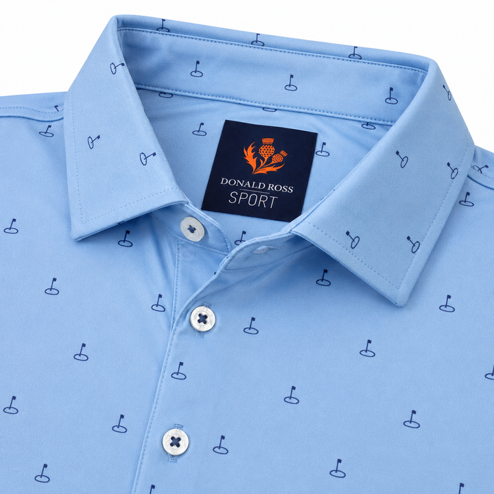 Donald Ross Mens Sport Fit DOUGLAS Polo - NEPTUNE / DENIM
