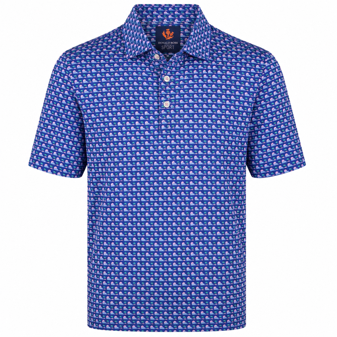 Donald Ross Mens Sport Fit ROLAND Polo - NAVY MULTI