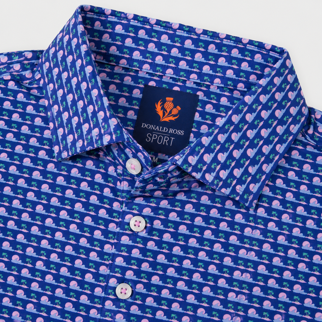 Donald Ross Mens Sport Fit ROLAND Polo - NAVY MULTI