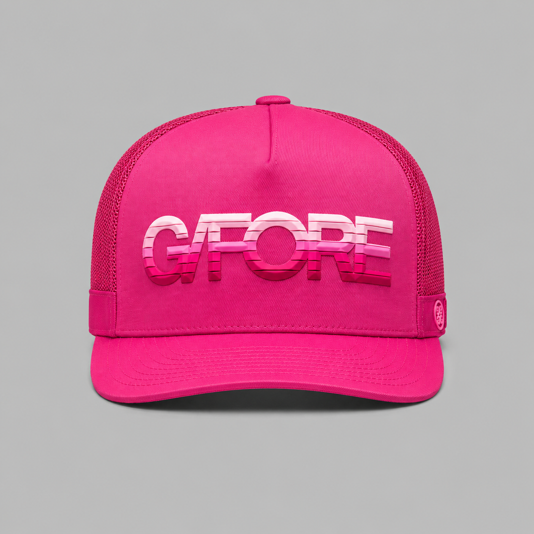 G/FORE MEN'S LTD EDITION 3D OMBRÉ G/FORE COTTON TWILL TRUCKER HAT -KNOCKOUT PINK