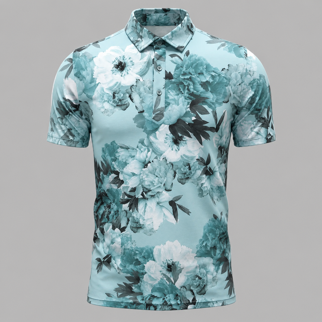 G/FORE MEN'S LTD EDITION BOTANIC TECH MODERN SPREAD COLLAR POLO - MINERAL
